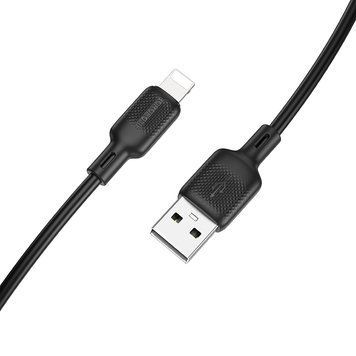 Кабель BOROFONE BX113 Lenny silicone charging data cable iP(L=1M) Black 6941991115394 фото