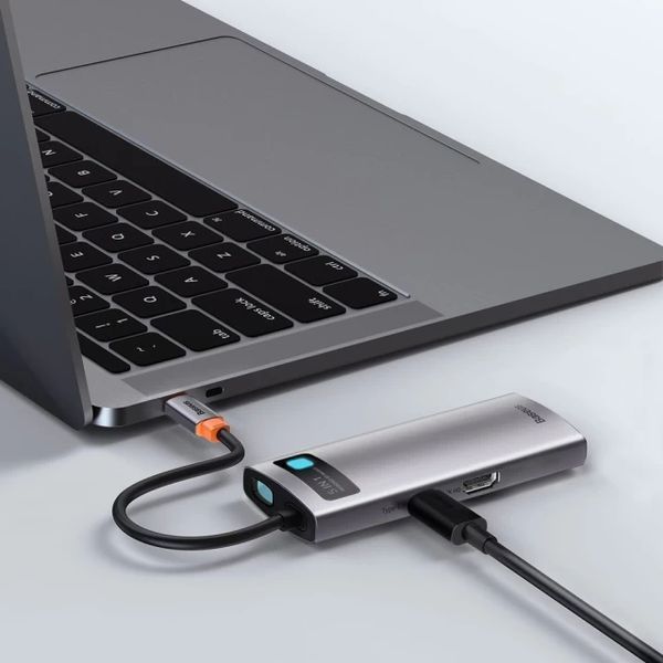 USB-хаб Baseus Metal Gleam Series 5-in-1 Multifunctional （Type-C to HDMI*1+USB3.0*3+PD*1) CAHUB-CX0G фото