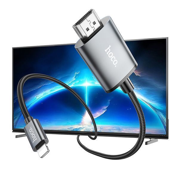Перехідник HOCO UA27 HD on-screen cable iP to HDTV Metal Gray 6942007619011 фото