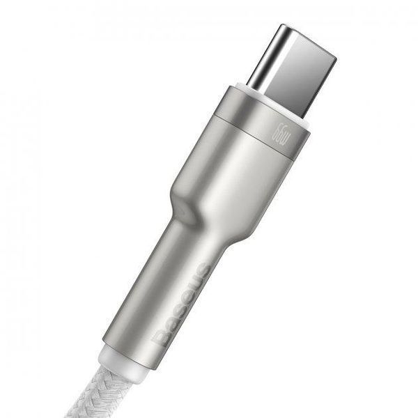 Кабель Baseus Cafule Metal Data Type-C 66W 2 м CAKF000202 White 1737 фото