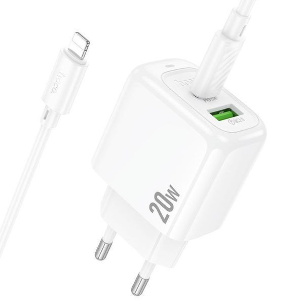 Мережевий зарядний пристрій HOCO CS54A Surplus PD20W+QC3.0 charger set(C to iP) 6942007631525 фото