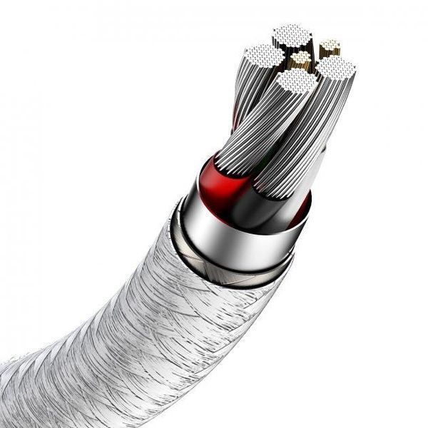 Кабель Baseus Cafule Metal Data Type-C 66W 2 м CAKF000202 White 1737 фото