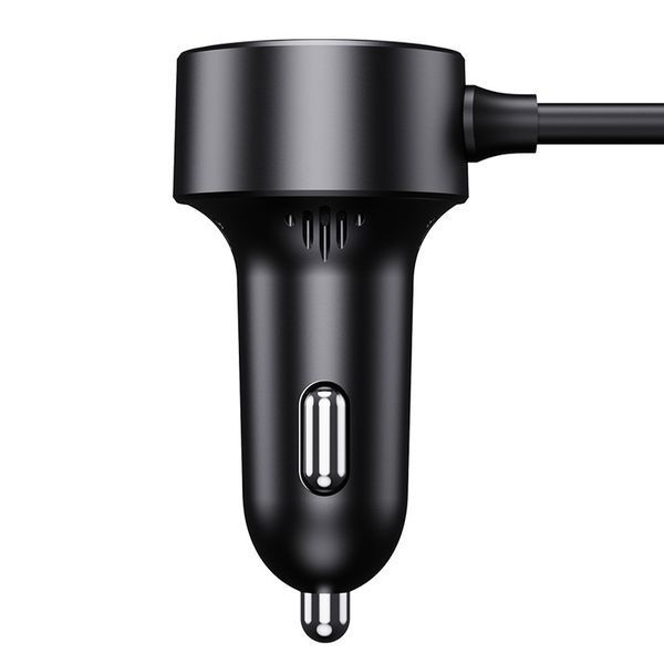 Автомобільний зарядний пристрій Baseus High Efficiency Pro 1-for-2 Car Cigarette Lighter 30W Cosmic Black C00455300121-00 фото
