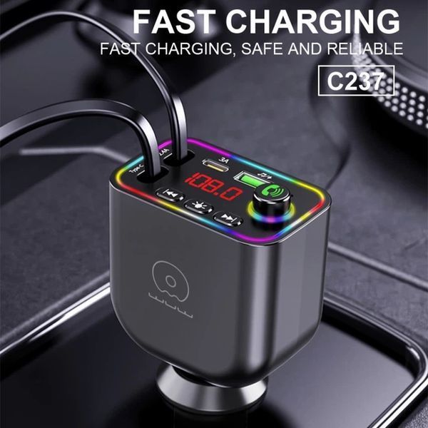 АЗП з FM-модулятором WUW-C237 black 6972573338177 фото