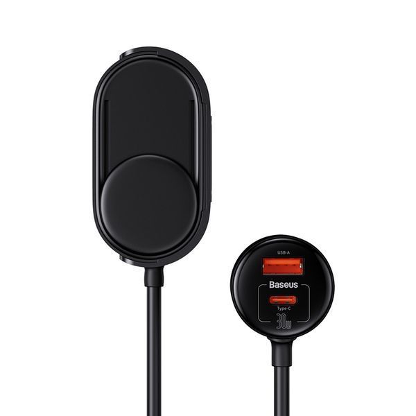 Автомобільний зарядний пристрій Baseus High Efficiency Pro 1-for-2 Car Cigarette Lighter 30W Cosmic Black C00455300121-00 фото