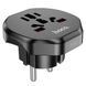 Мережевий адаптер HOCO AC6 Unimpeded universal conversion plug Black 6931474791511 фото 1