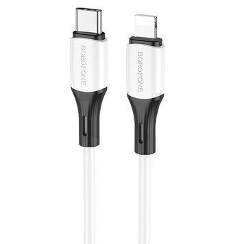 Кабель BOROFONE BX79 Type-C to iP 3A, 20W, 1m,, silicone, silicone connectors, White 6974443384734 фото