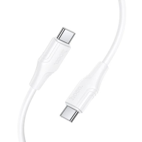 Кабель HOCO X124 Bien 60W silicone charging data cable C to C White 6942007664455 фото