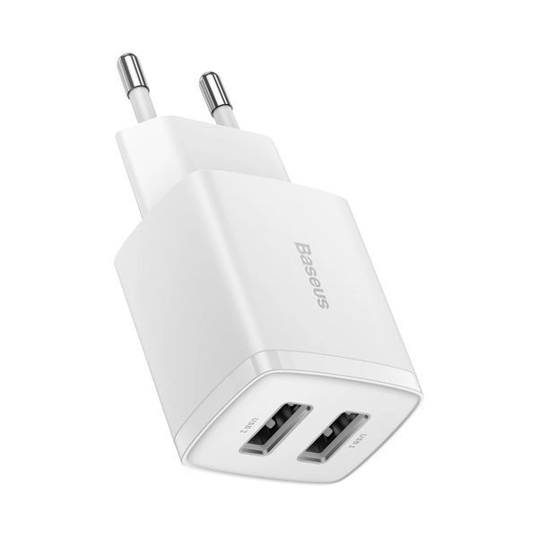 Мережевий зарядний пристрій Baseus Compact Charger 2U 10.5W EU White CCXJ010202 фото