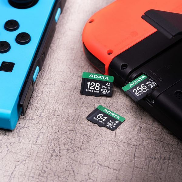 Карта пам'яті microSDXC (UHS-1 U3) A-DATA SPEED PLUS 64Gb Class 10 V30 A2 (R-160Mb/s W140Mb/s) (adapter SD) UD64GUI3V30A2SP-RA1 фото