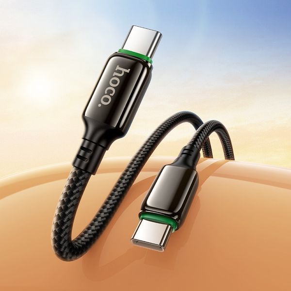 Кабель HOCO X127 Exceed 60W charging data cable C to C Black 6942007675611 фото