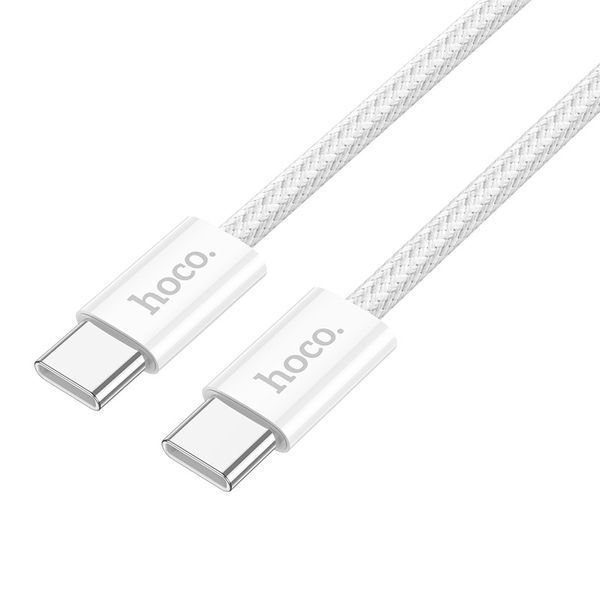 Кабель HOCO X104 Source 60W charging data cable Type-C to Type-C(L=1M) White 6942007616867 фото